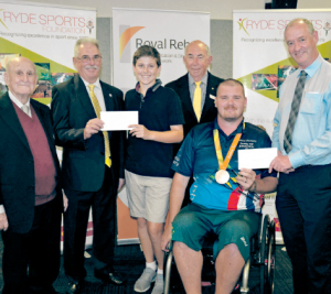 Photo of Jonathon Milne and Rory Scott receiving their Ryde Sports Foundation Sports Star of the Month Awards