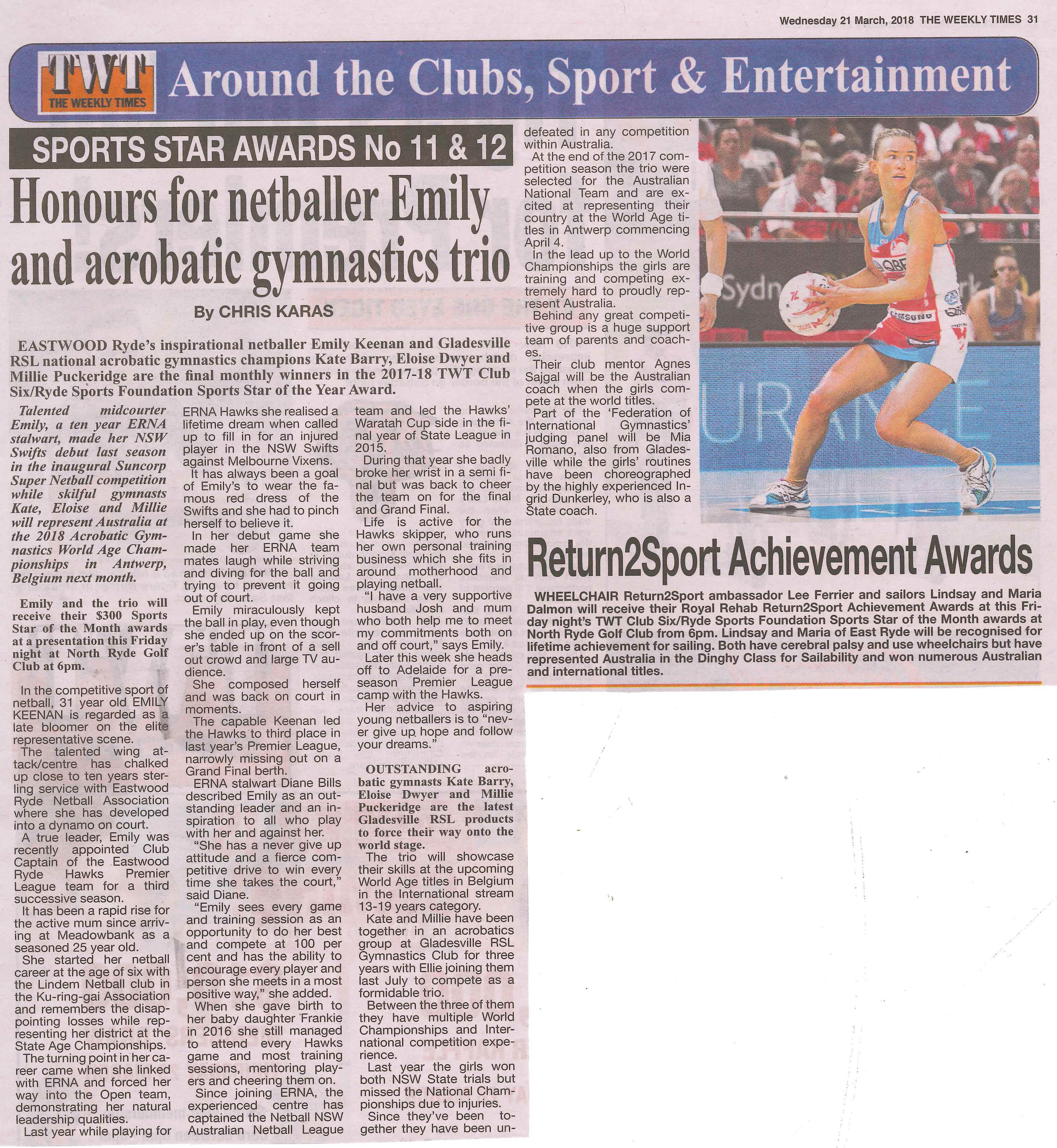The Weekly Times article 21 March 2018