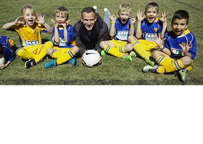 Photo of Alex Wilkinson and North Ryde Soccer Club players courtesy TWT 6 Jun 2018